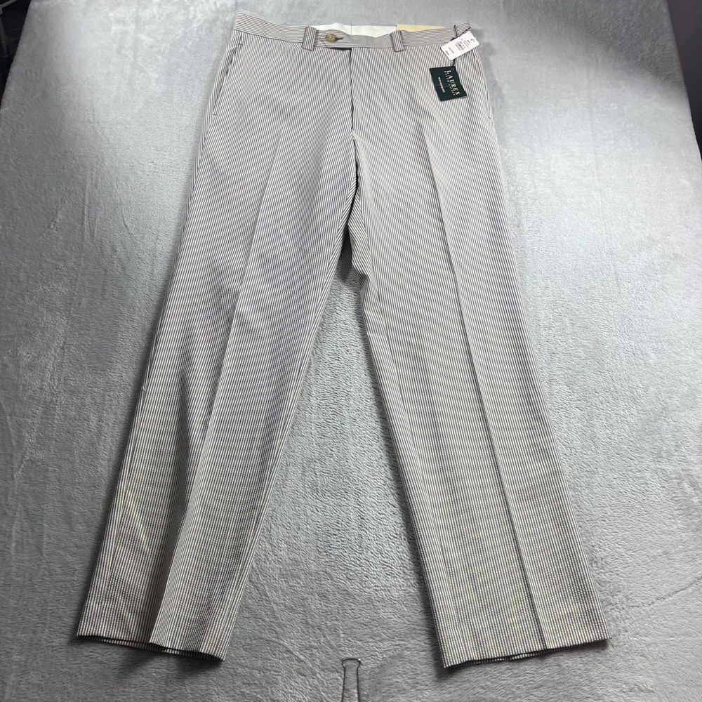 Lauren Ralph Lauren Mens Blue White Striped Suit Separate Pants 34W 32L New